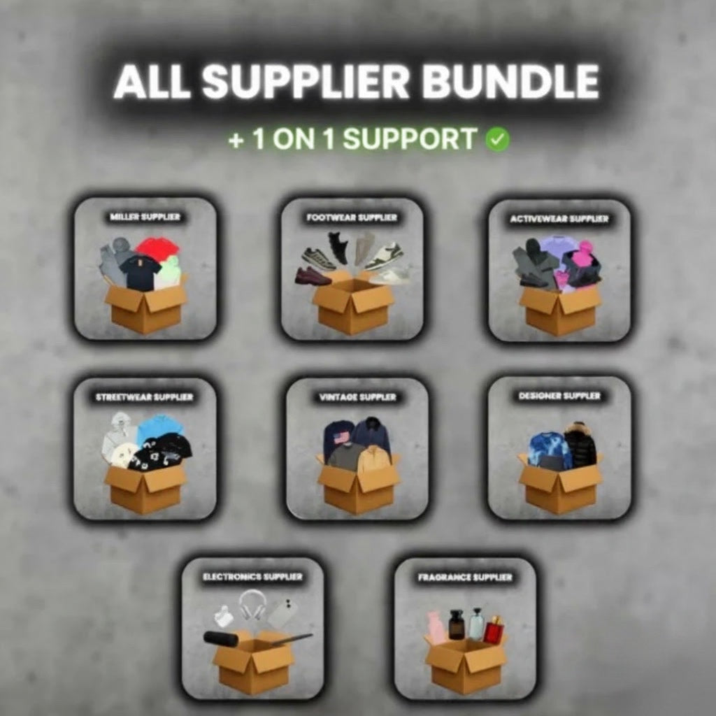 All supplier bundle + 1:1 mentoring (lifetime)